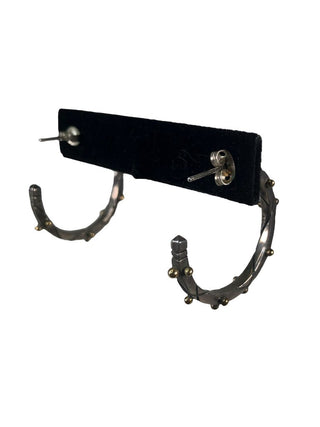 R Sterling studded hoop earrings