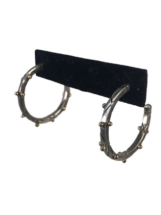 R Sterling studded hoop earrings