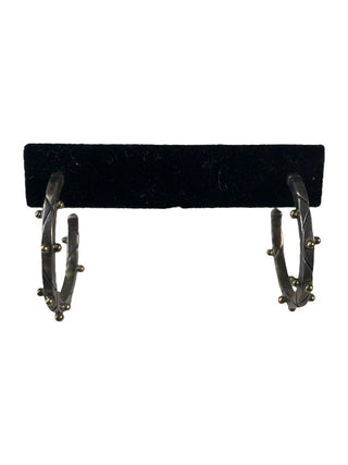 R Sterling studded hoop earrings