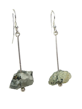 R sterling raw prehnite earrings