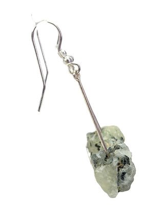R sterling raw prehnite earrings