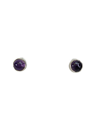 R sterling garnet stud earrings