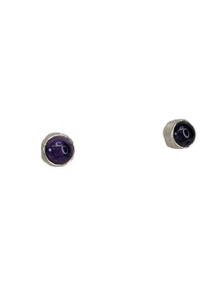 R sterling amethyst stud earrings