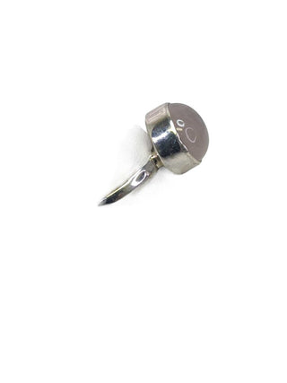 R sterling rose quartz ring