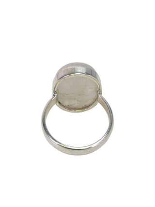 R sterling moonstone ring