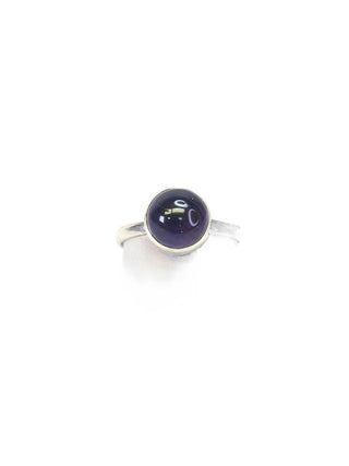 R sterling amethyst ring