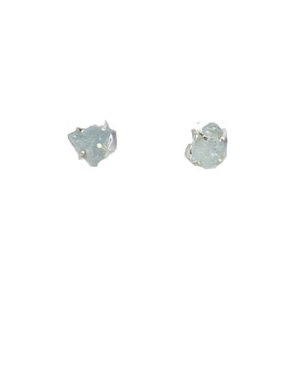R sterling raw aquamarine earrings