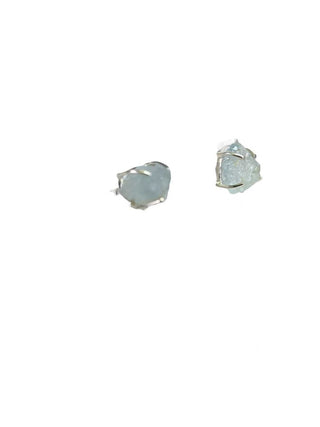 R sterling raw aquamarine earrings