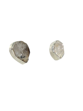 R sterling raw Herkimer Diamond earrings
