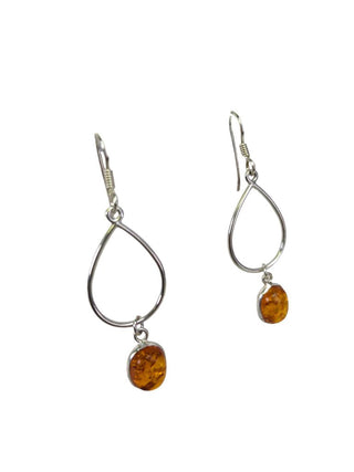 R sterling amber drop earrings
