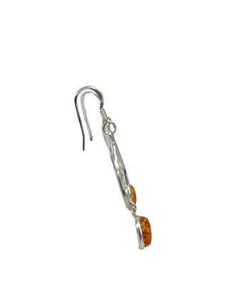 R sterling amber drop earrings