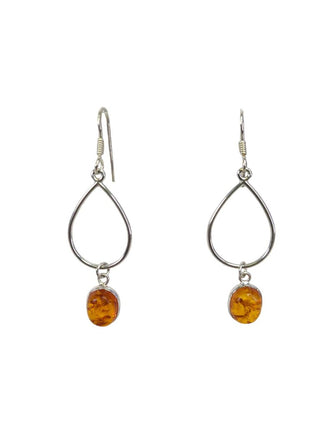 R sterling amber drop earrings