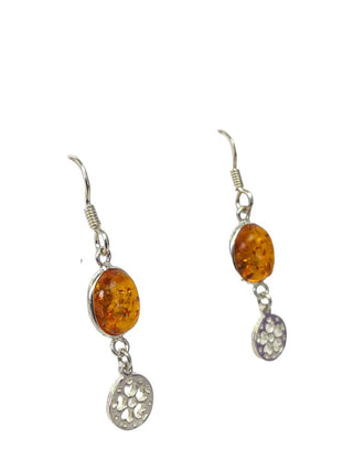 R sterling amber drop earrings