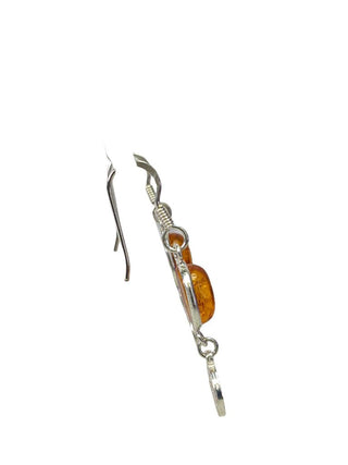 R sterling amber drop earrings