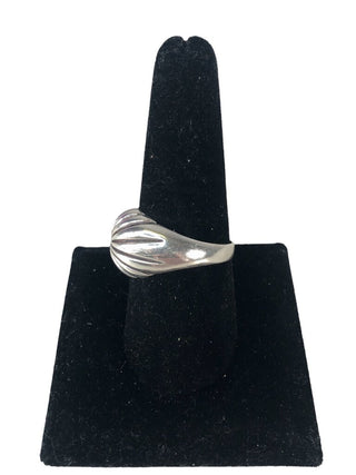 R Sterling domed ring
