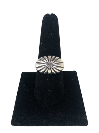 R Sterling domed ring