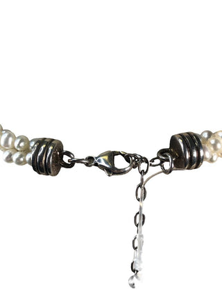 R Sterling multi strand pearl necklace