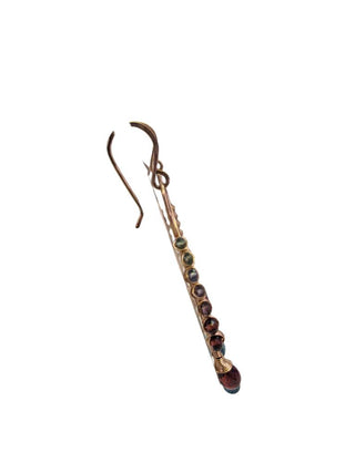 R vermeil rose gold multi stone wire drop earrings