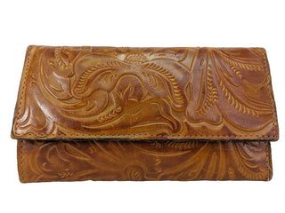 R Tooled Leather Wallet
