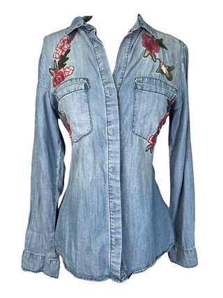R Floral Embroidered Chamburray