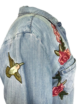 R Floral Embroidered Chamburray