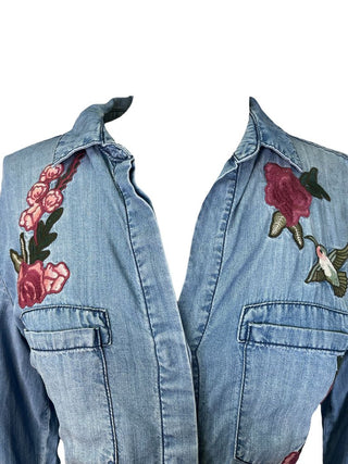R Floral Embroidered Chamburray