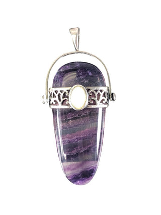 R Sterling stone amulet pendant