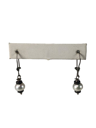 R Sterling pearl earrings