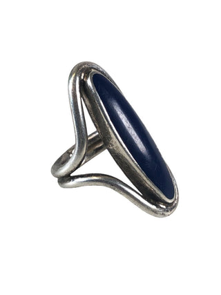 R Sterling stone ring