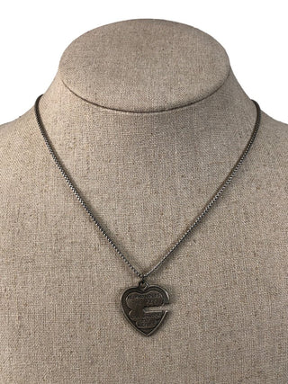 R Sterling missing key heart necklace