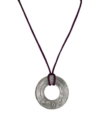 R sterling circle pendant