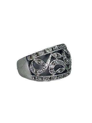 R sterling diamond chip ring
