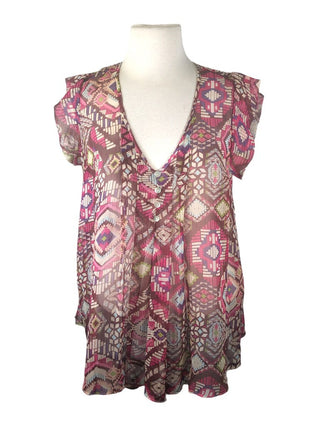 R Sheer sleeveless pullover top