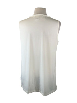 R Sleeveless pleated pullover top