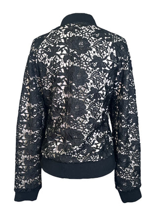 R Lacey Zip Front Bomber