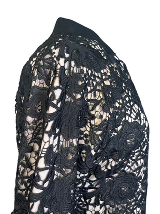R Lacey Zip Front Bomber