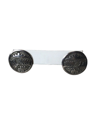 R Sterling relief button earrings