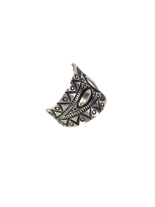 R sterling etched band ring