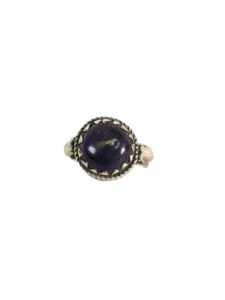 R sterling amethyst ring