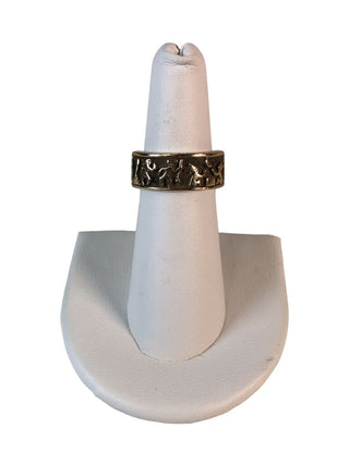 R Sterling/14k Relief ring