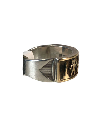 R Sterling/14k Relief ring