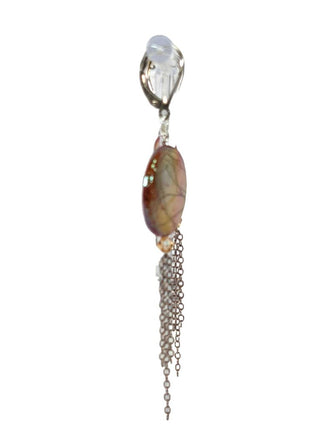 R shell dangle earrings