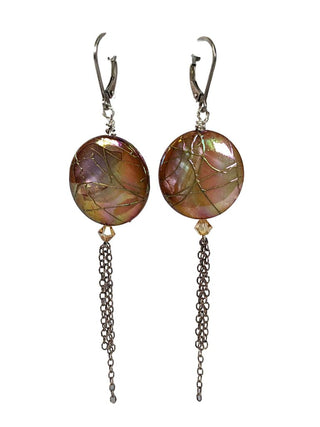 R shell dangle earrings