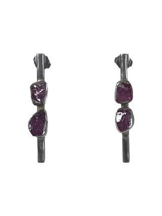 R sterling raw amethyst earrings