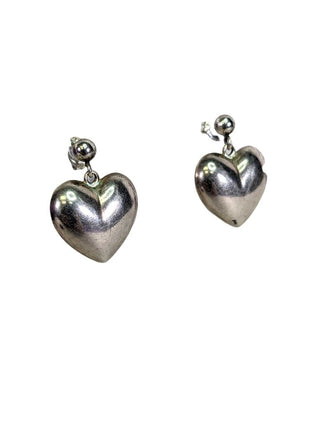 R sterling heart earrings