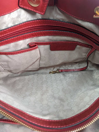 R Quilted Leather Charm Bag