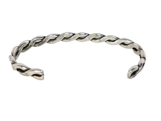 R woven sterling Mexican cuff bracelet