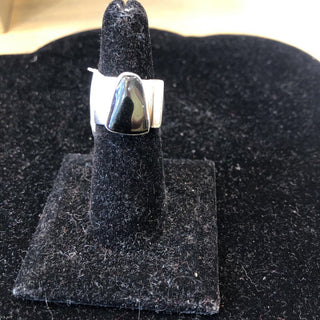 R Sterling stone cigar band ring