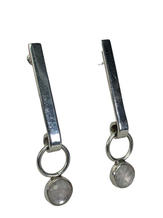 R sterling stone bar dangle earrings