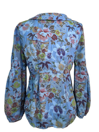 R Rayon Floral Button Up w/Collar